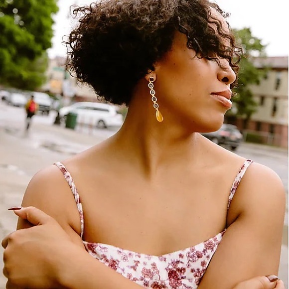 J. Crew Mixed-stone drop earrings - Picture 2 of 2